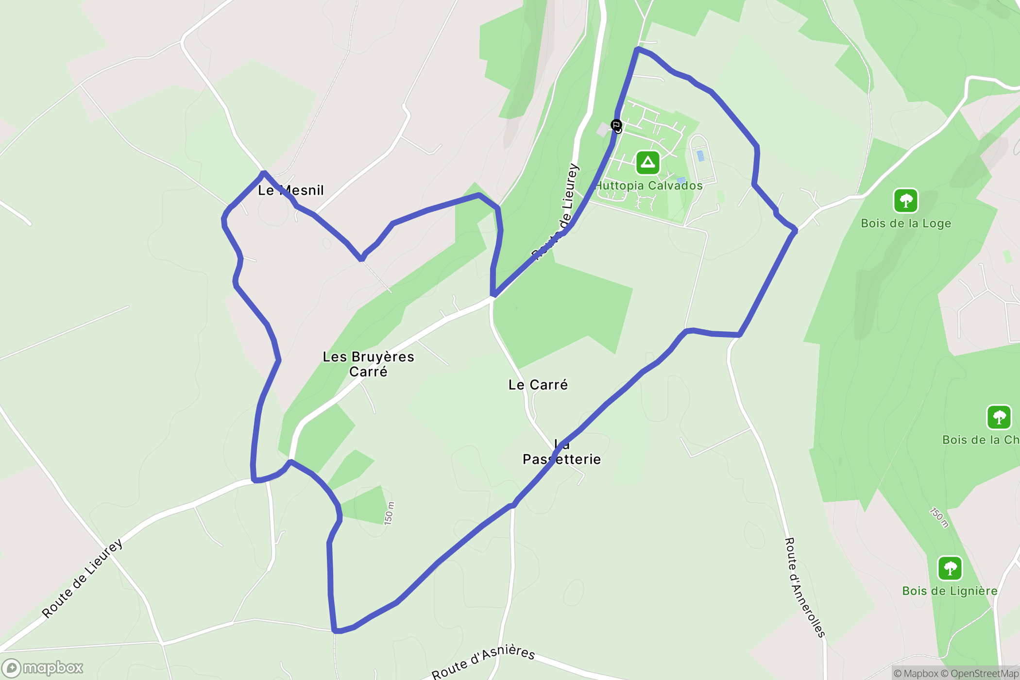Moyaux : carte du parcours de randonnée - France