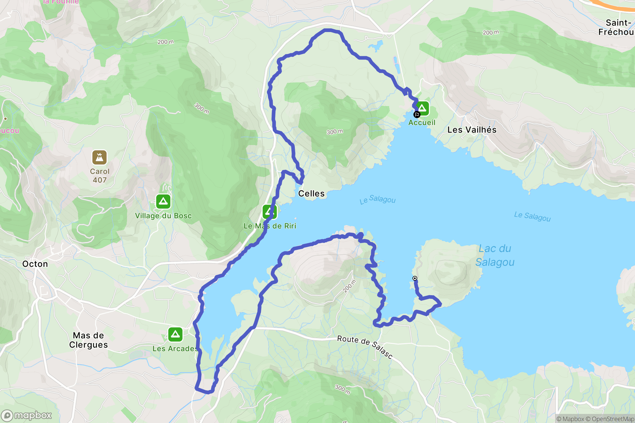 Liausson : carte du parcours de randonnée - France