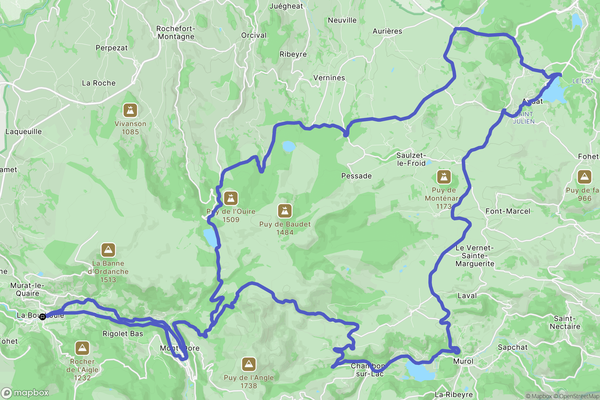 La Bourboule : carte du parcours de randonnée - France