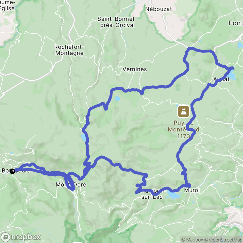 La Bourboule : carte du parcours de randonnée - France