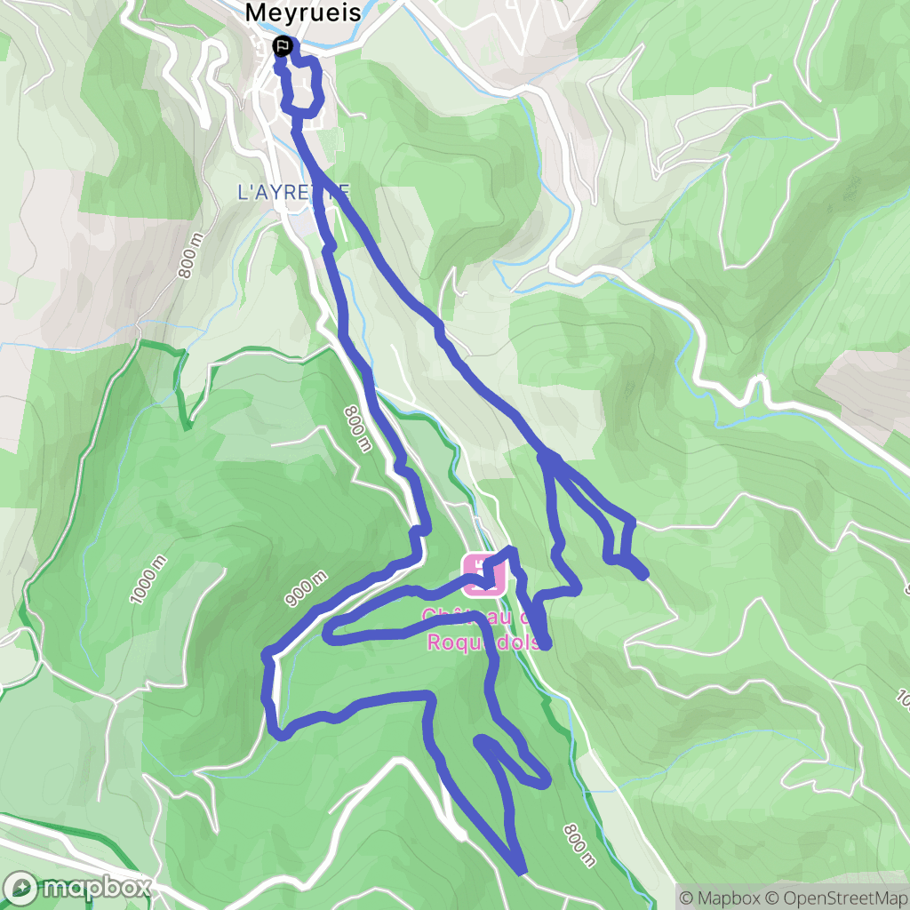 Meyrueis : carte du parcours de randonnée - France