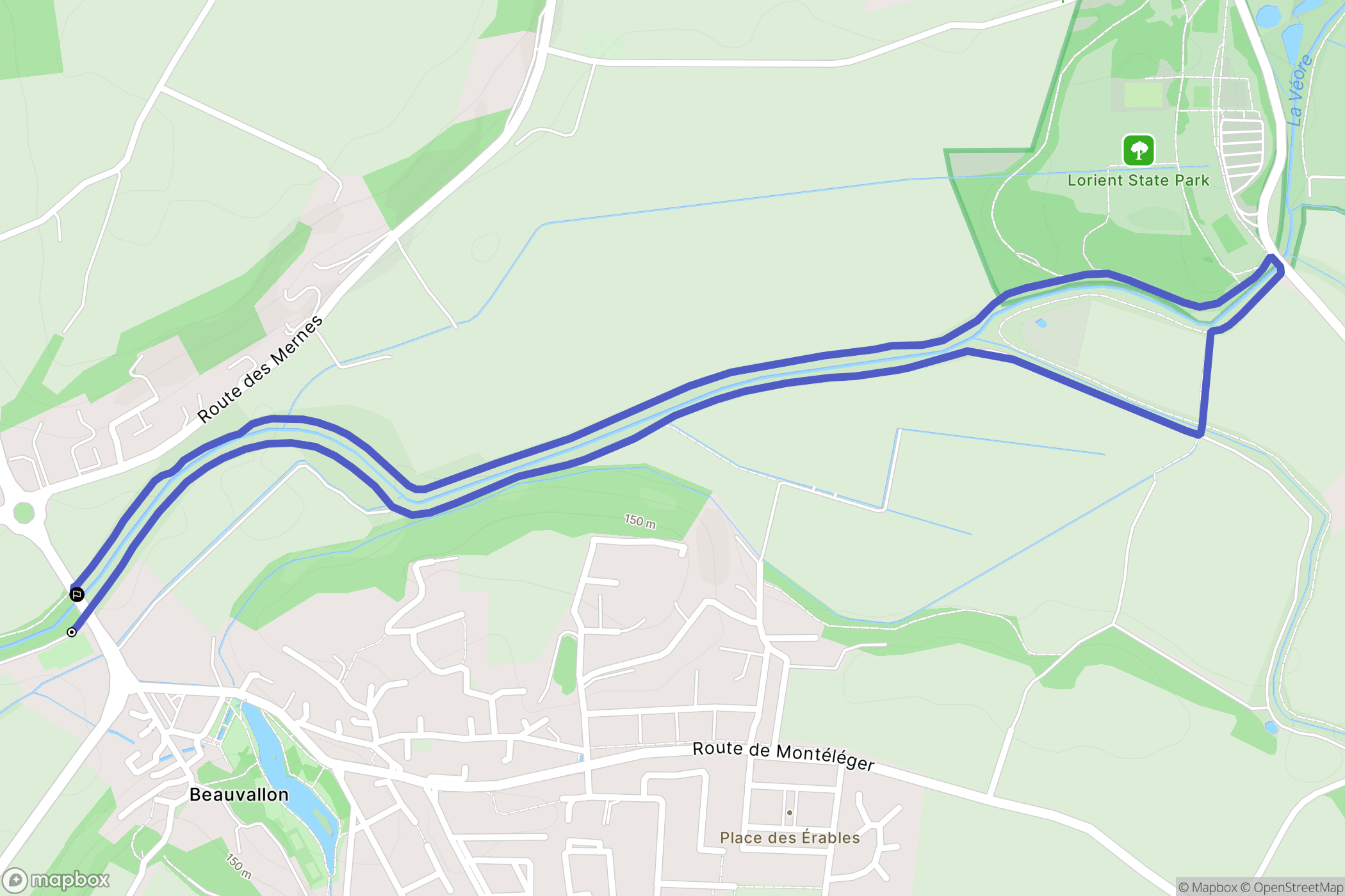 Beauvallon : carte du parcours de randonnée - France