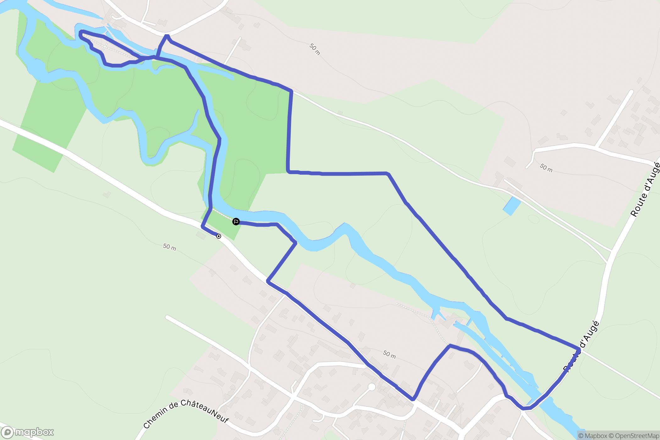 La Crèche : carte du parcours de randonnée - France