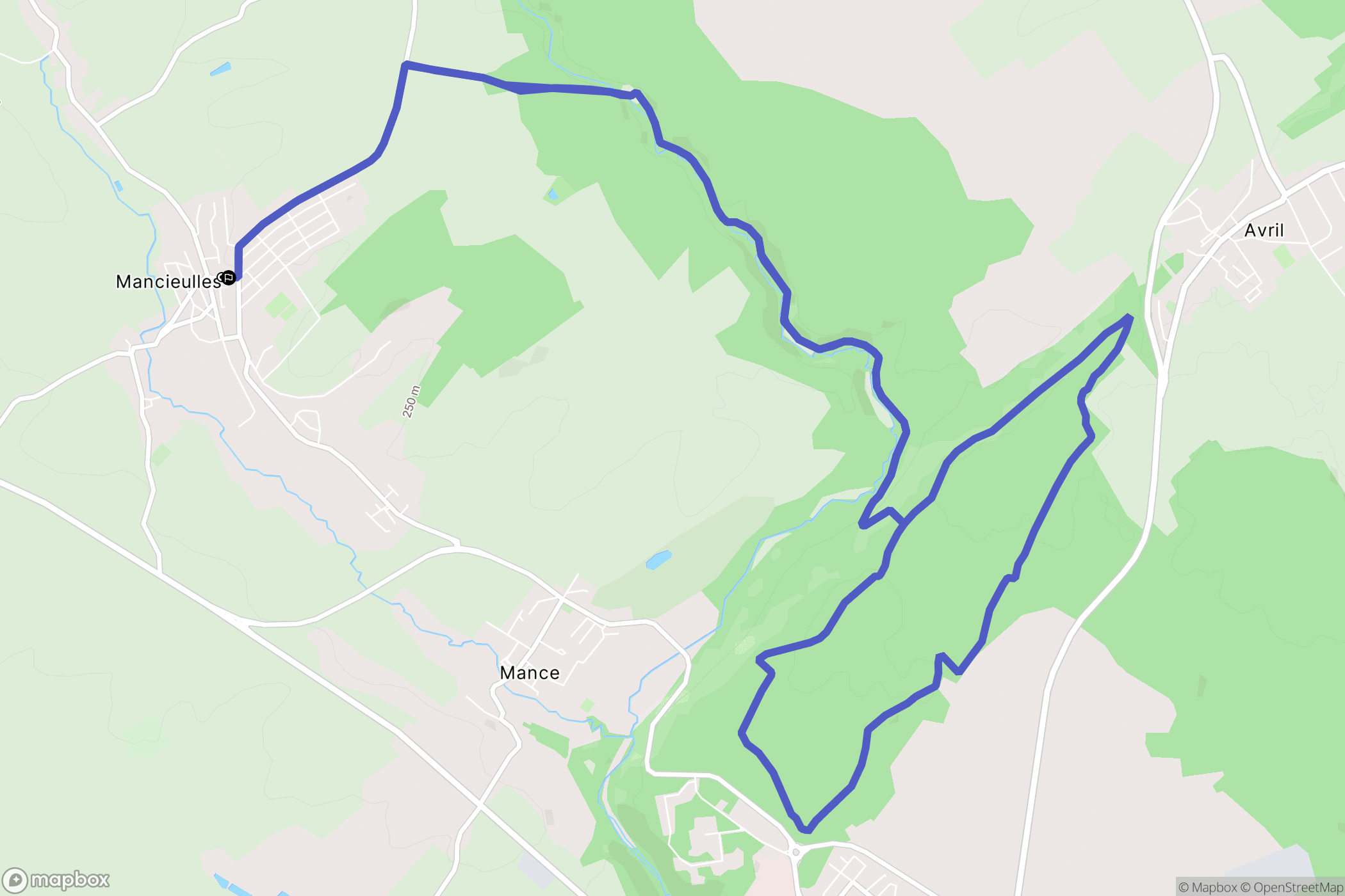 Val de Briey : carte du parcours de randonnée - France