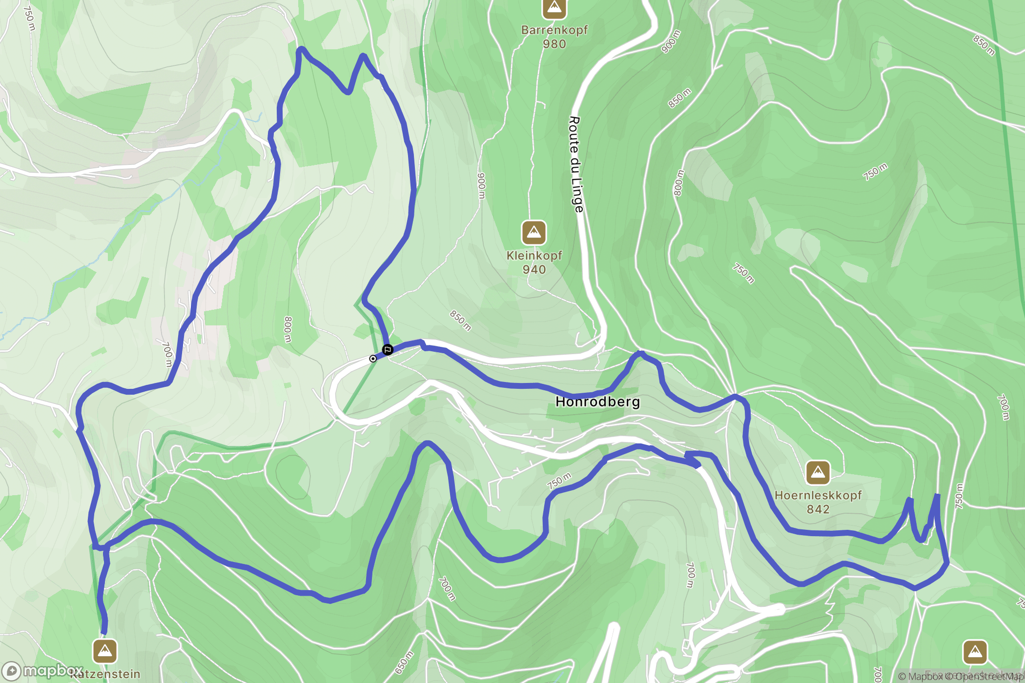Soultzeren : carte du parcours de randonnée - France