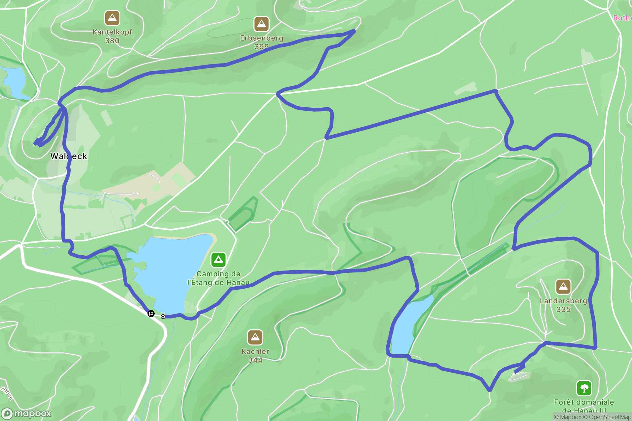 Philippsbourg : carte du parcours de randonnée - France