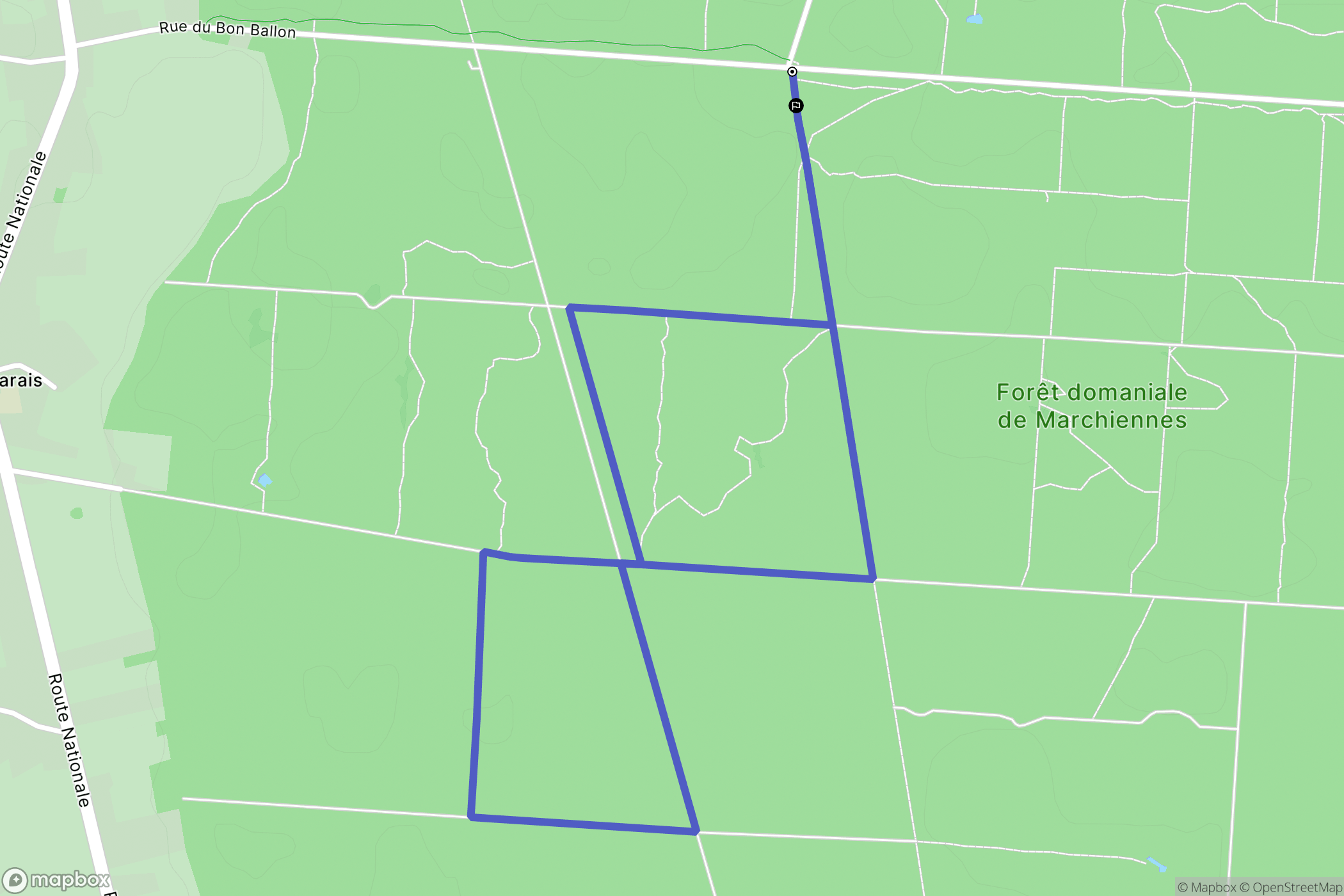 Beuvry-la-Forêt : carte du parcours de randonnée - France