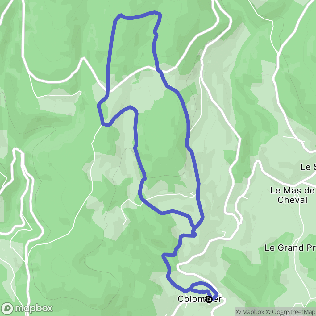 Colombier : carte du parcours de randonnée - France
