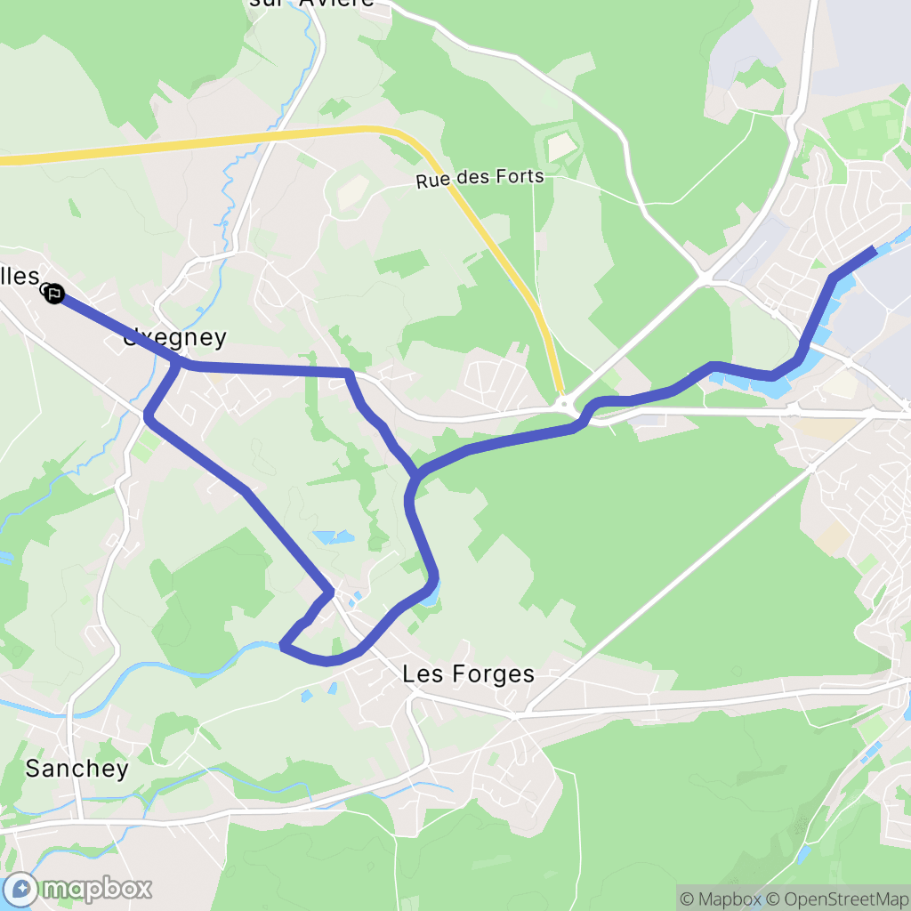 Darnieulles : carte du parcours de randonnée - France