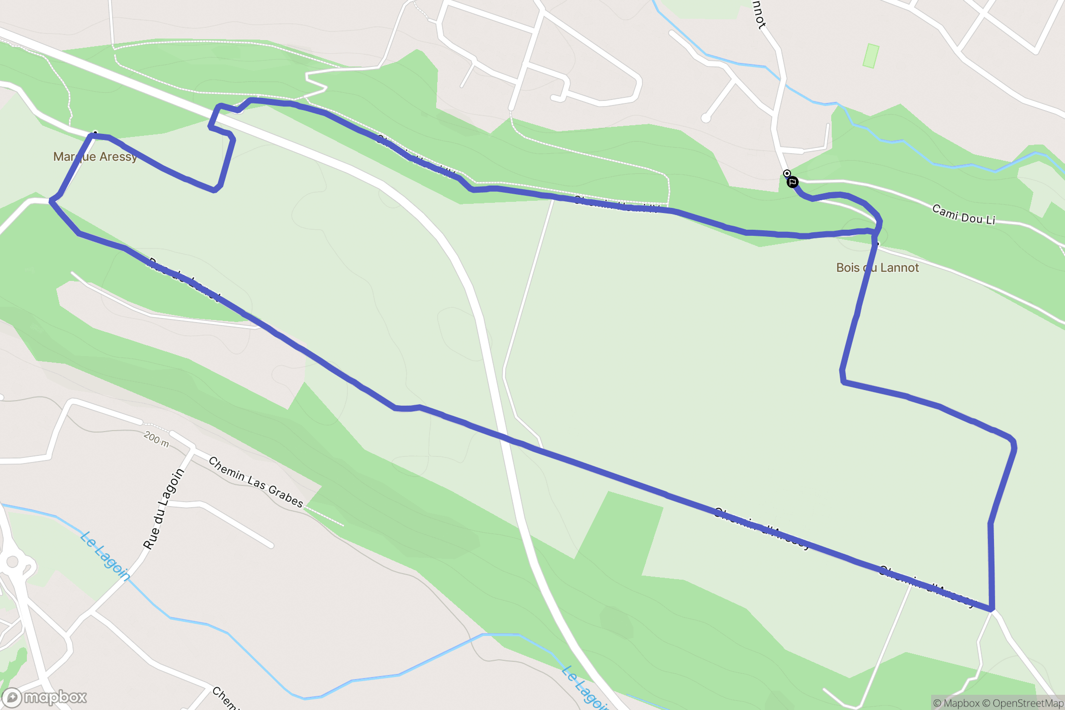 Idron : carte du parcours de randonnée - France