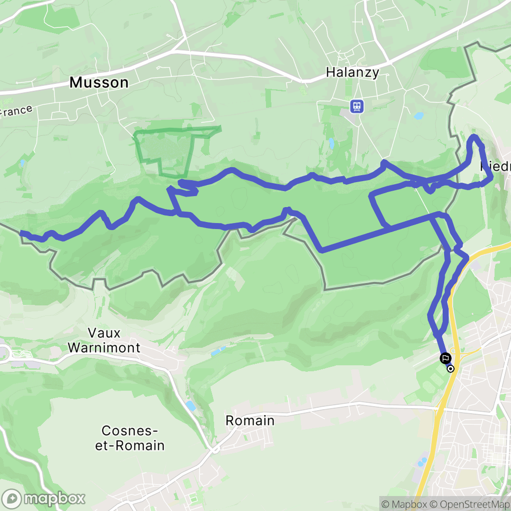 Longwy : carte du parcours de randonnée - France