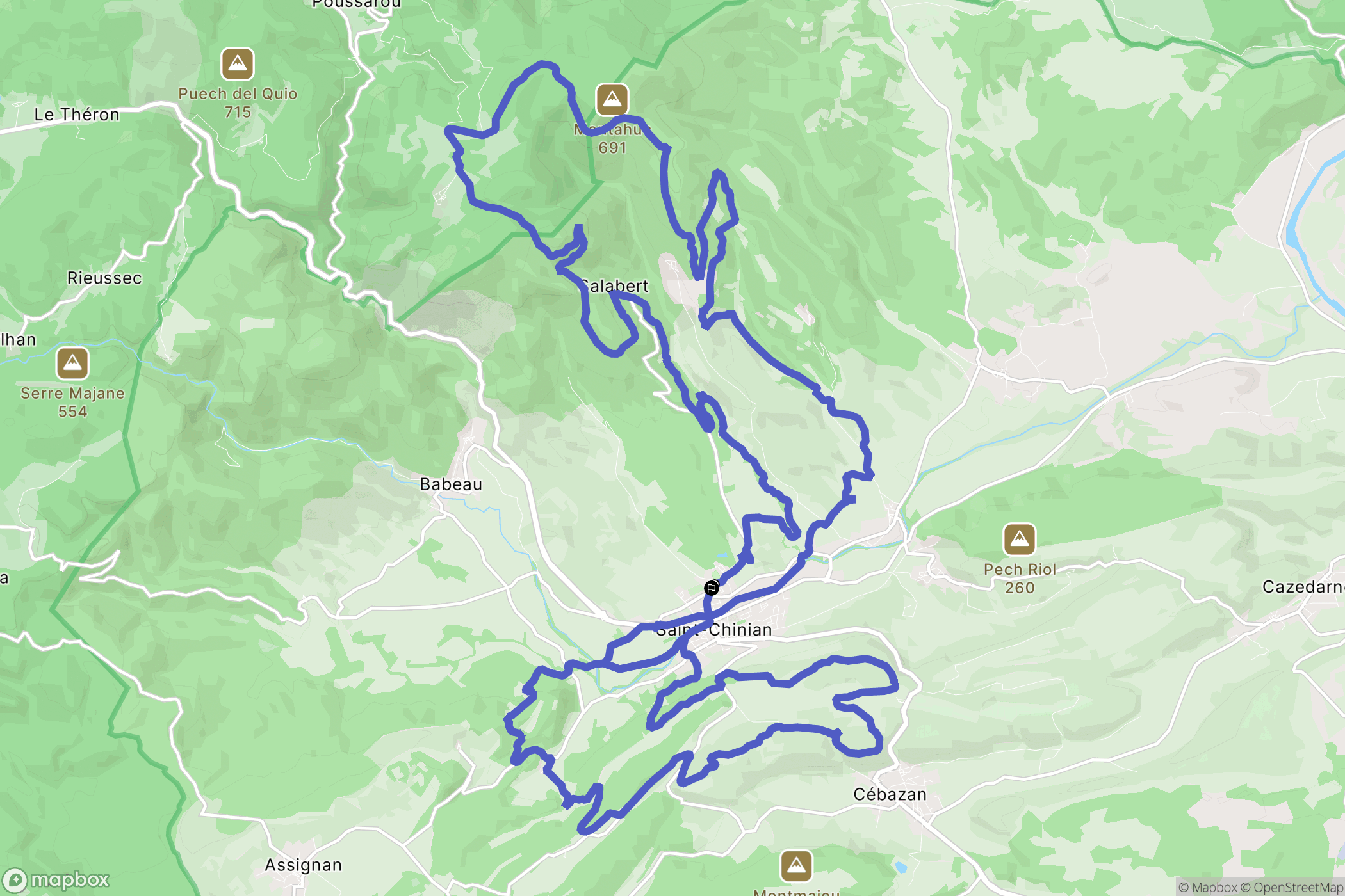 Saint-Chinian : carte du parcours de randonnée - France
