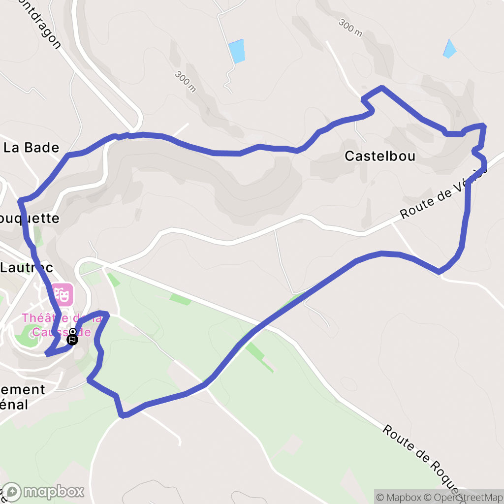 Lautrec : carte du parcours de randonnée - France