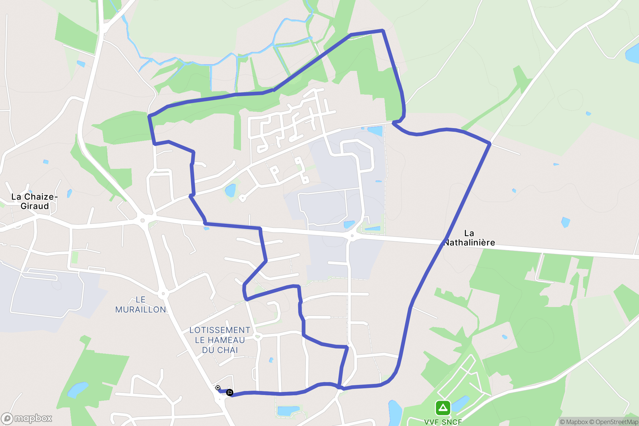 Landevieille : carte du parcours de randonnée - France