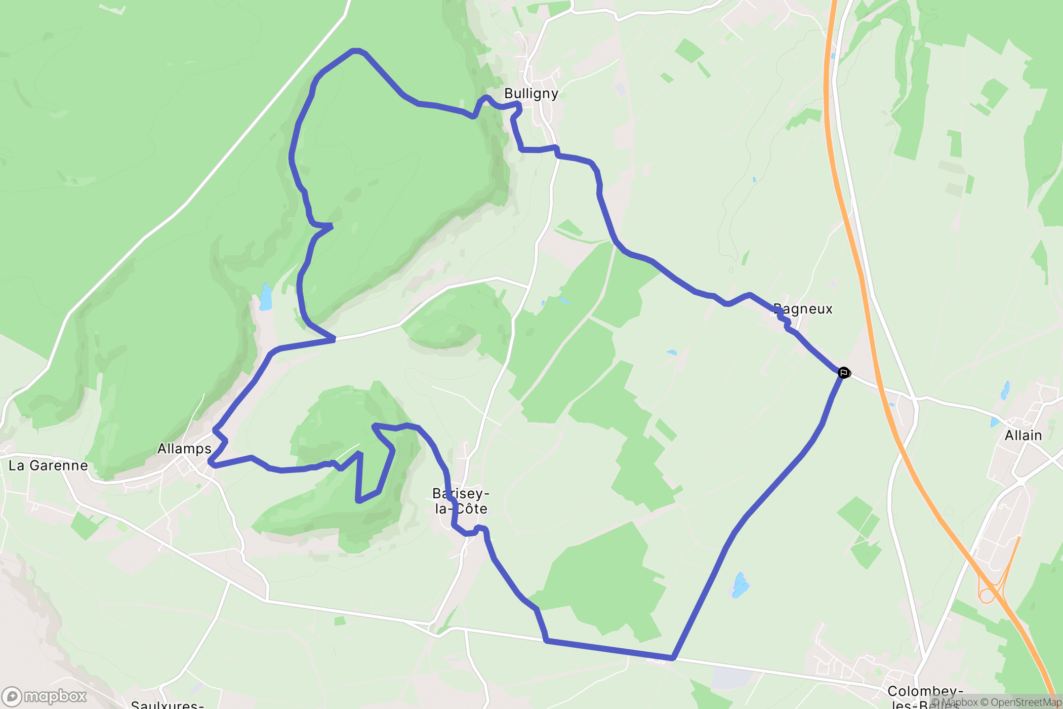 Bagneux : carte du parcours de randonnée - France