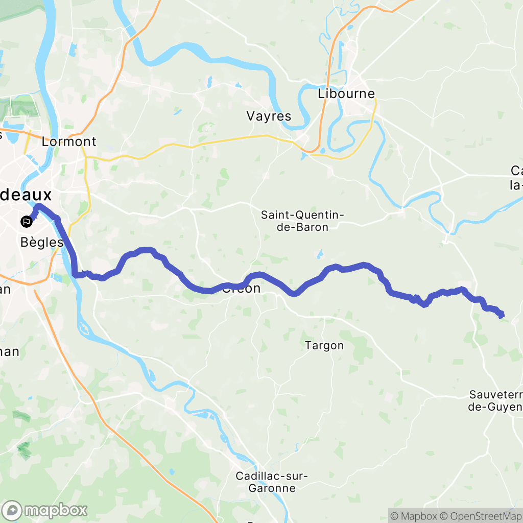 Bordeaux : carte du parcours de randonnée - France