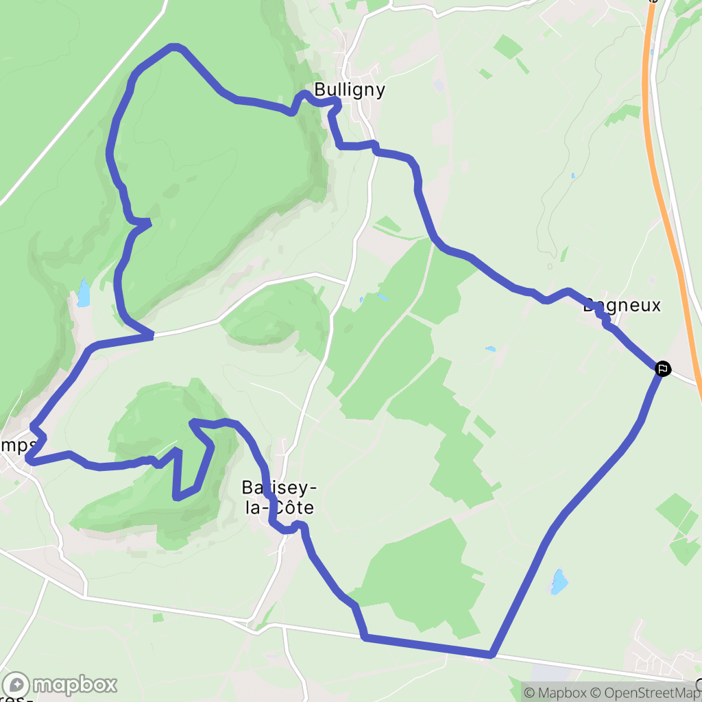 Bagneux : carte du parcours de randonnée - France