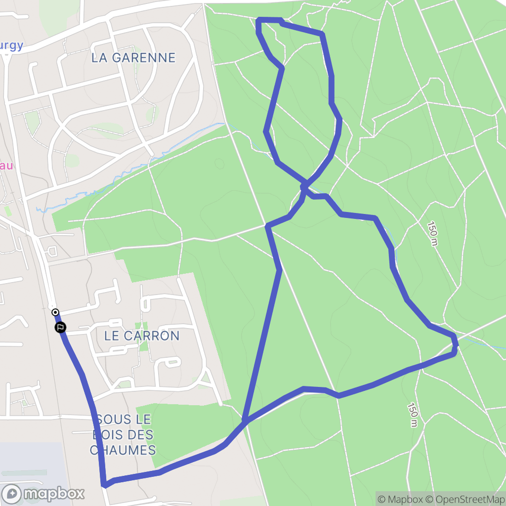 Monéteau : carte du parcours de randonnée - France