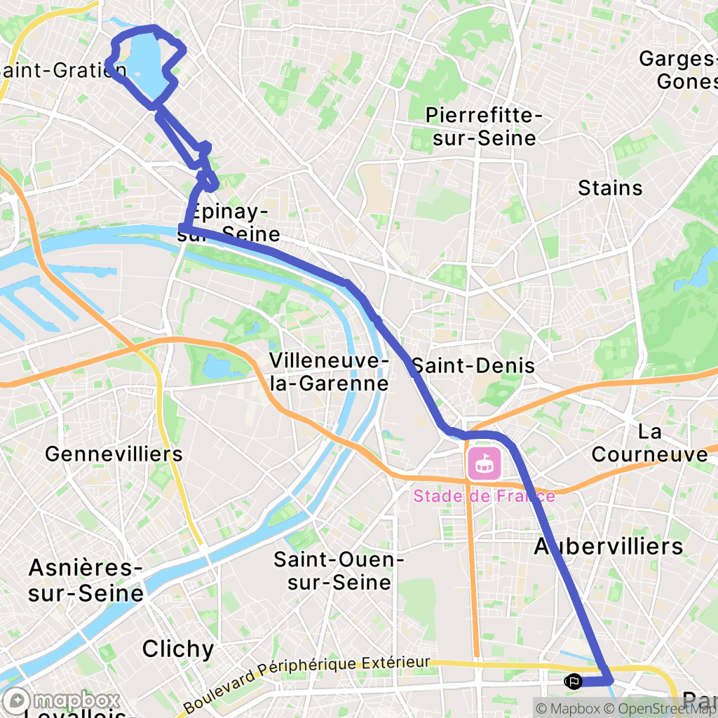Paris : carte du parcours de randonnée - France