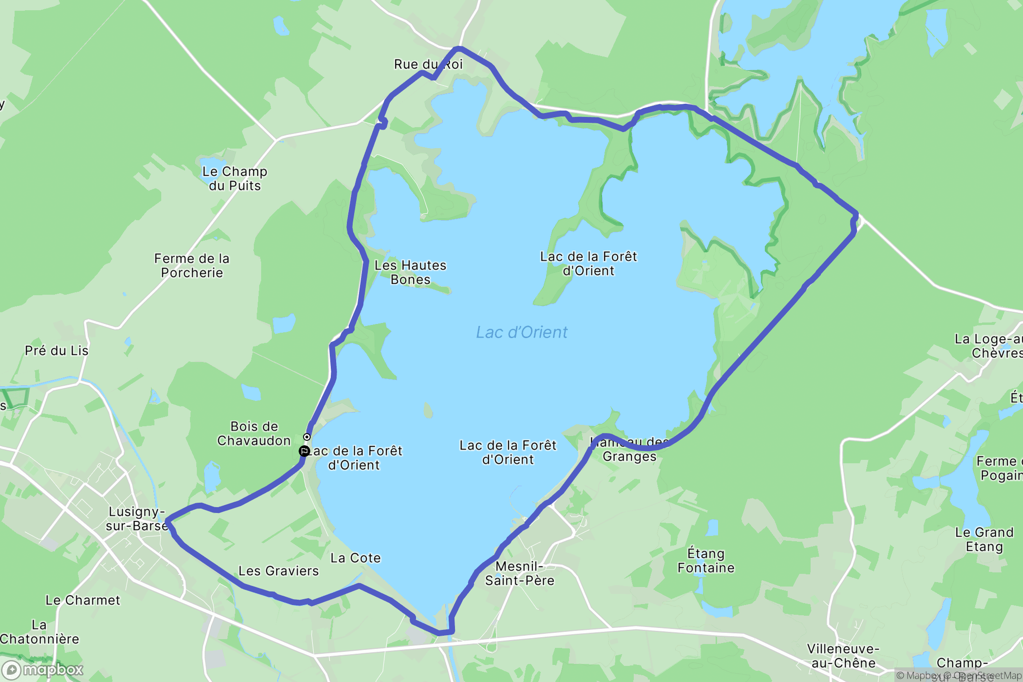 Lusigny-sur-Barse : carte du parcours de randonnée - France