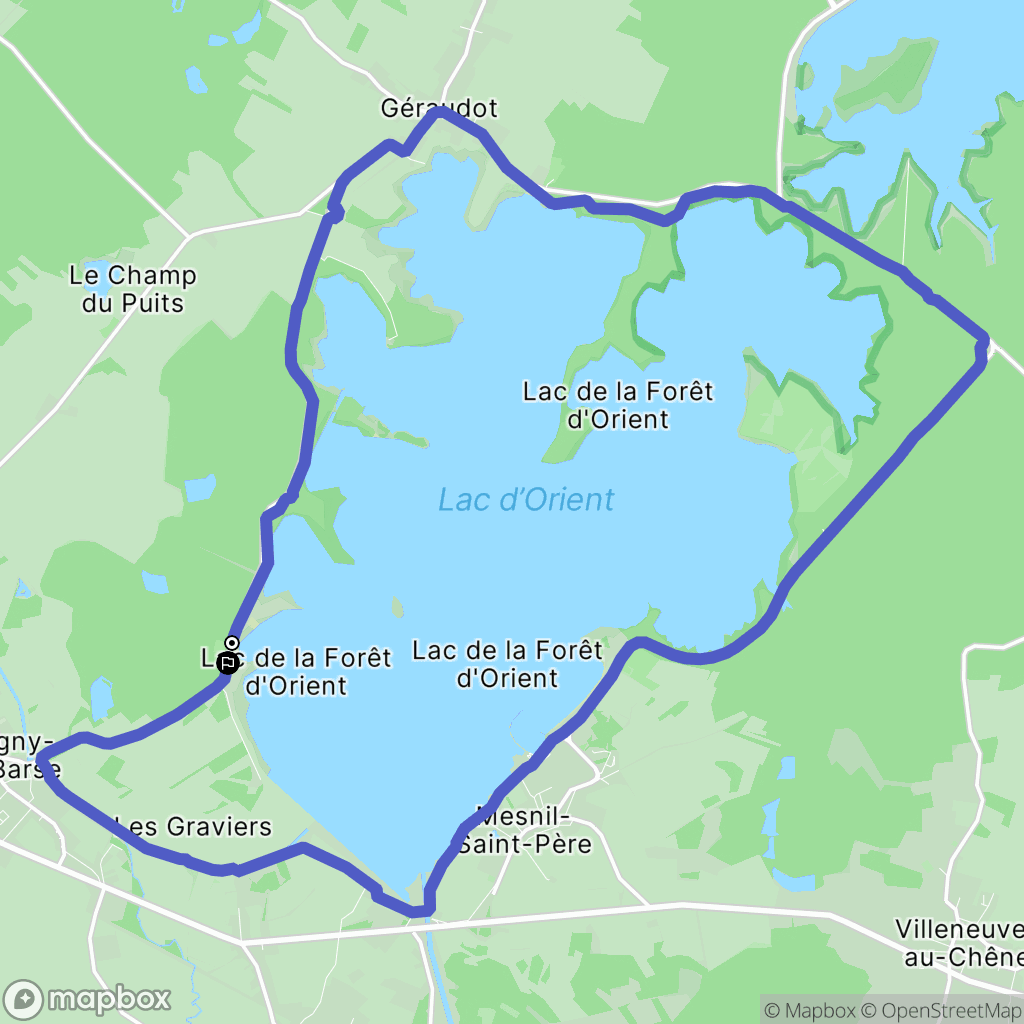 Lusigny-sur-Barse : carte du parcours de randonnée - France