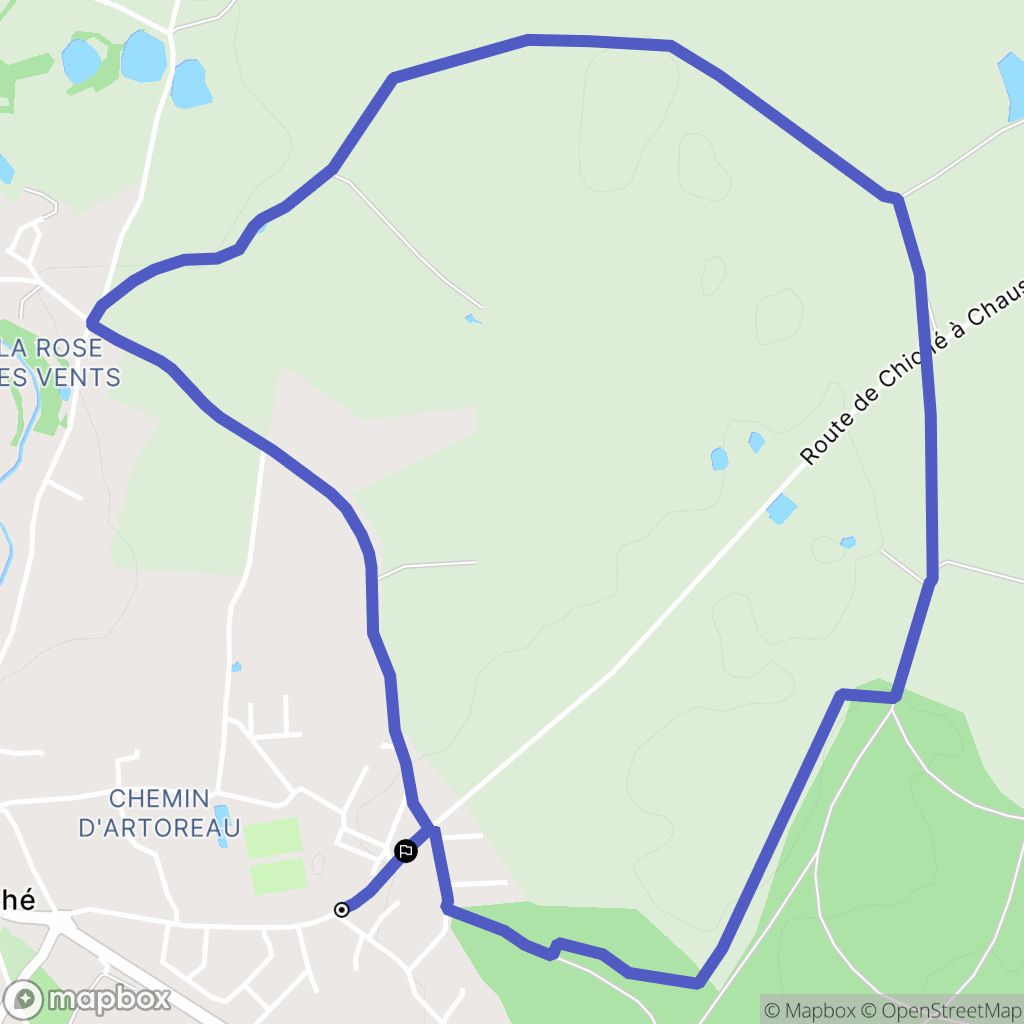 Chiché : carte du parcours de randonnée - France