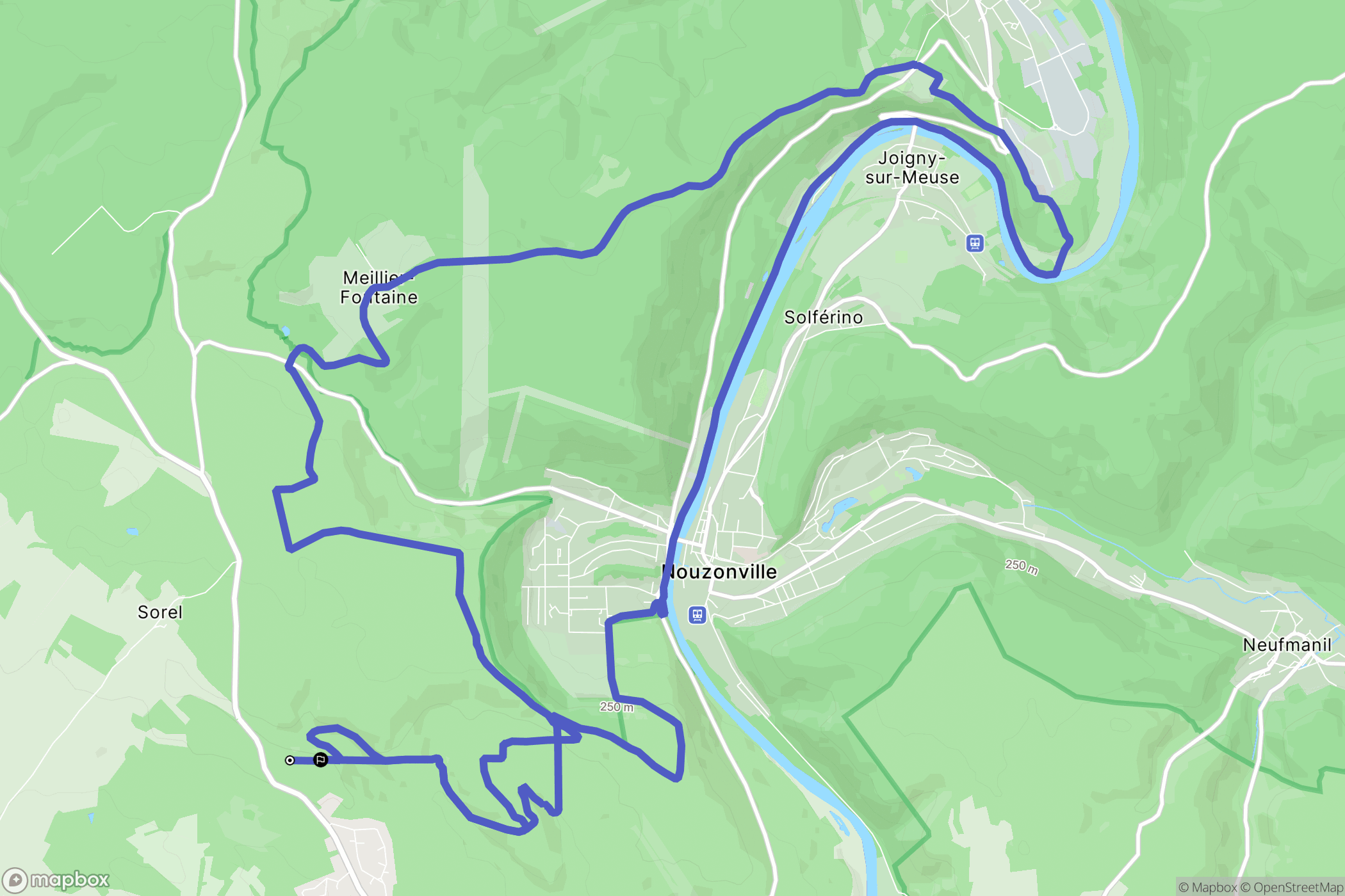 Charleville-Mézières : carte du parcours de randonnée - France