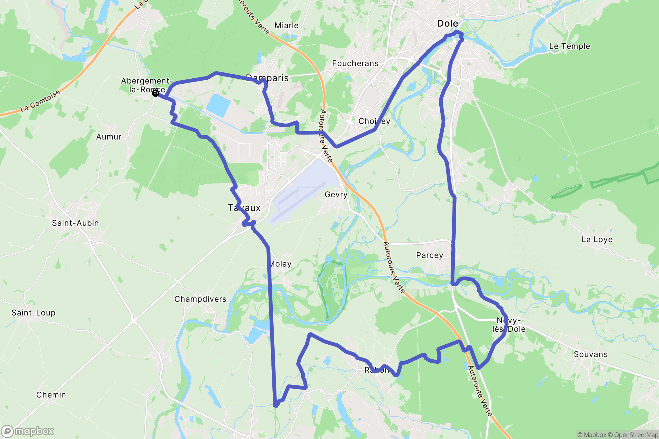 Abergement-la-Ronce : carte du parcours de randonnée - France