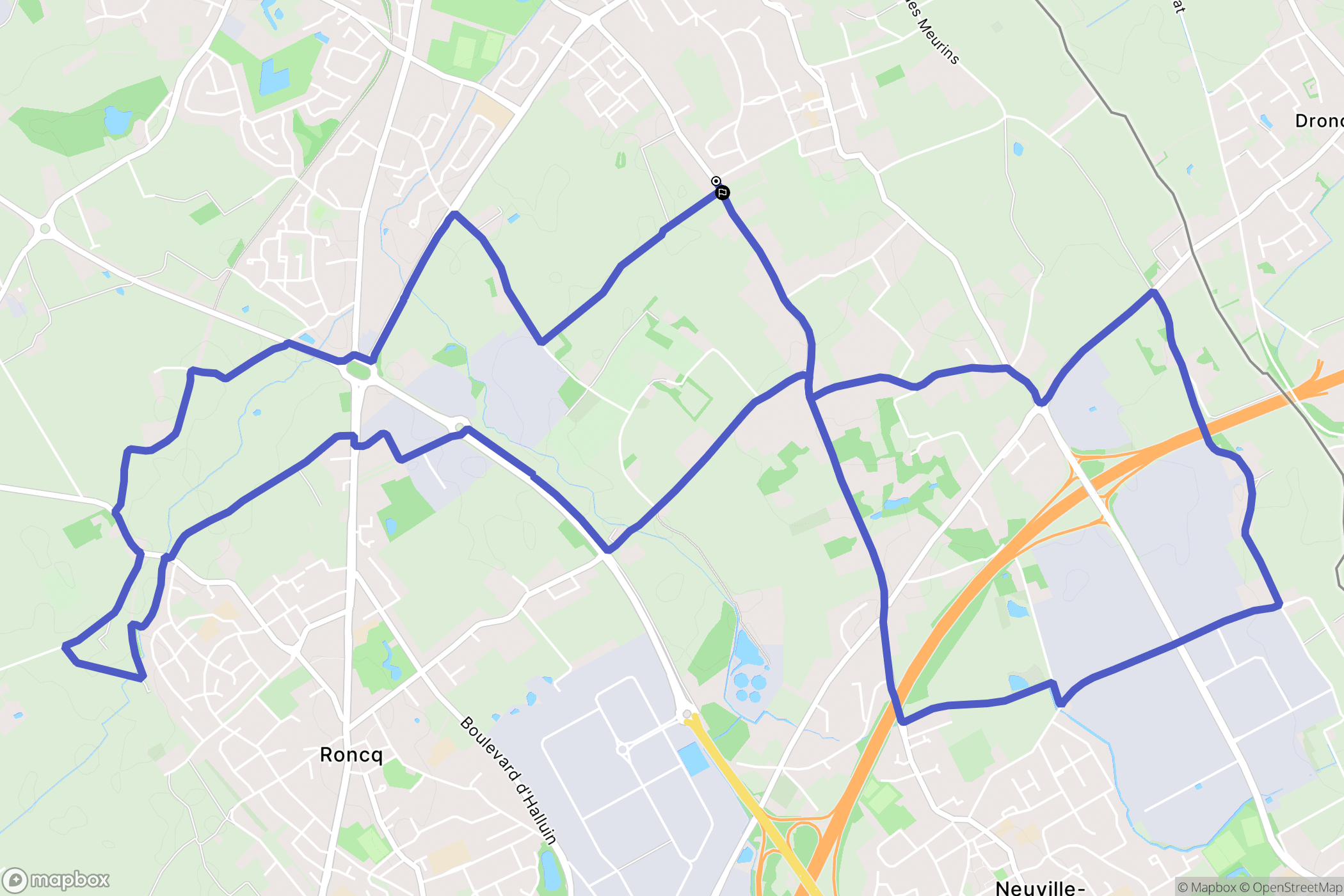 Halluin : carte du parcours de randonnée - France