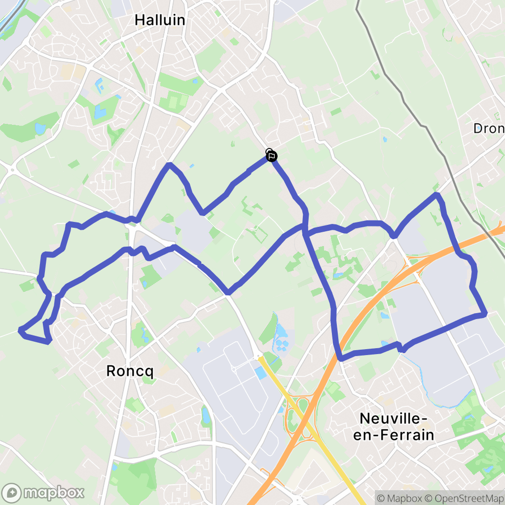 Halluin : carte du parcours de randonnée - France