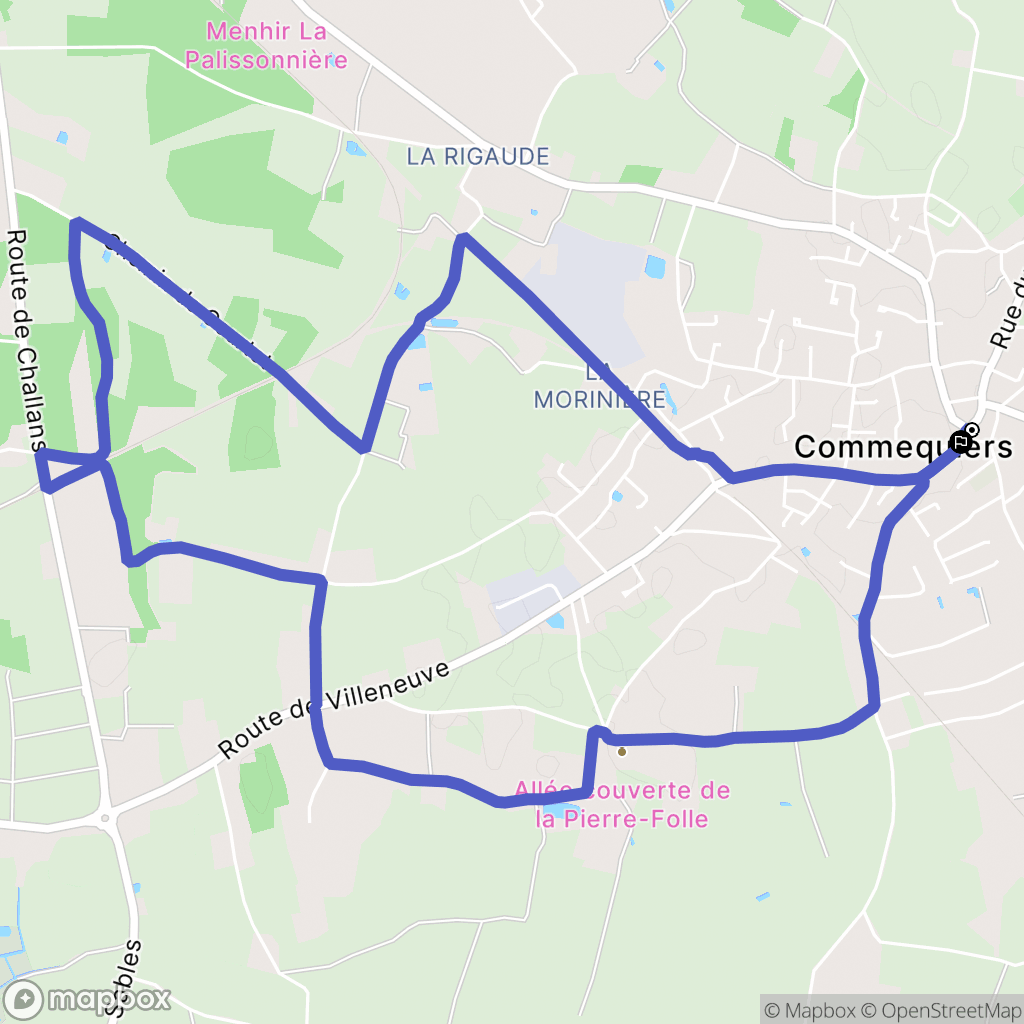 Commequiers : carte du parcours de randonnée - France