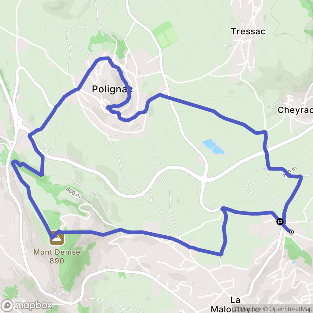 Polignac : carte du parcours de randonnée - France