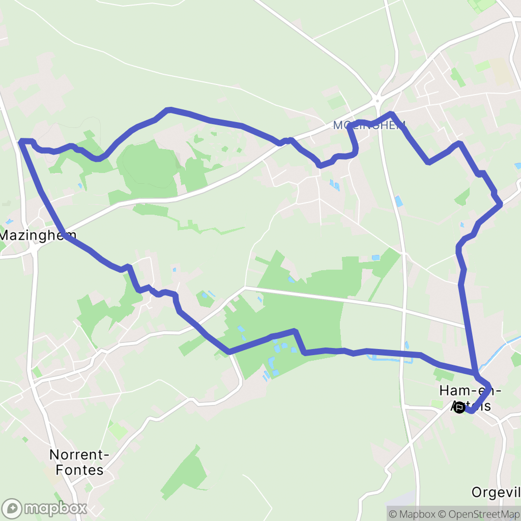 Ham-en-Artois : carte du parcours de randonnée - France