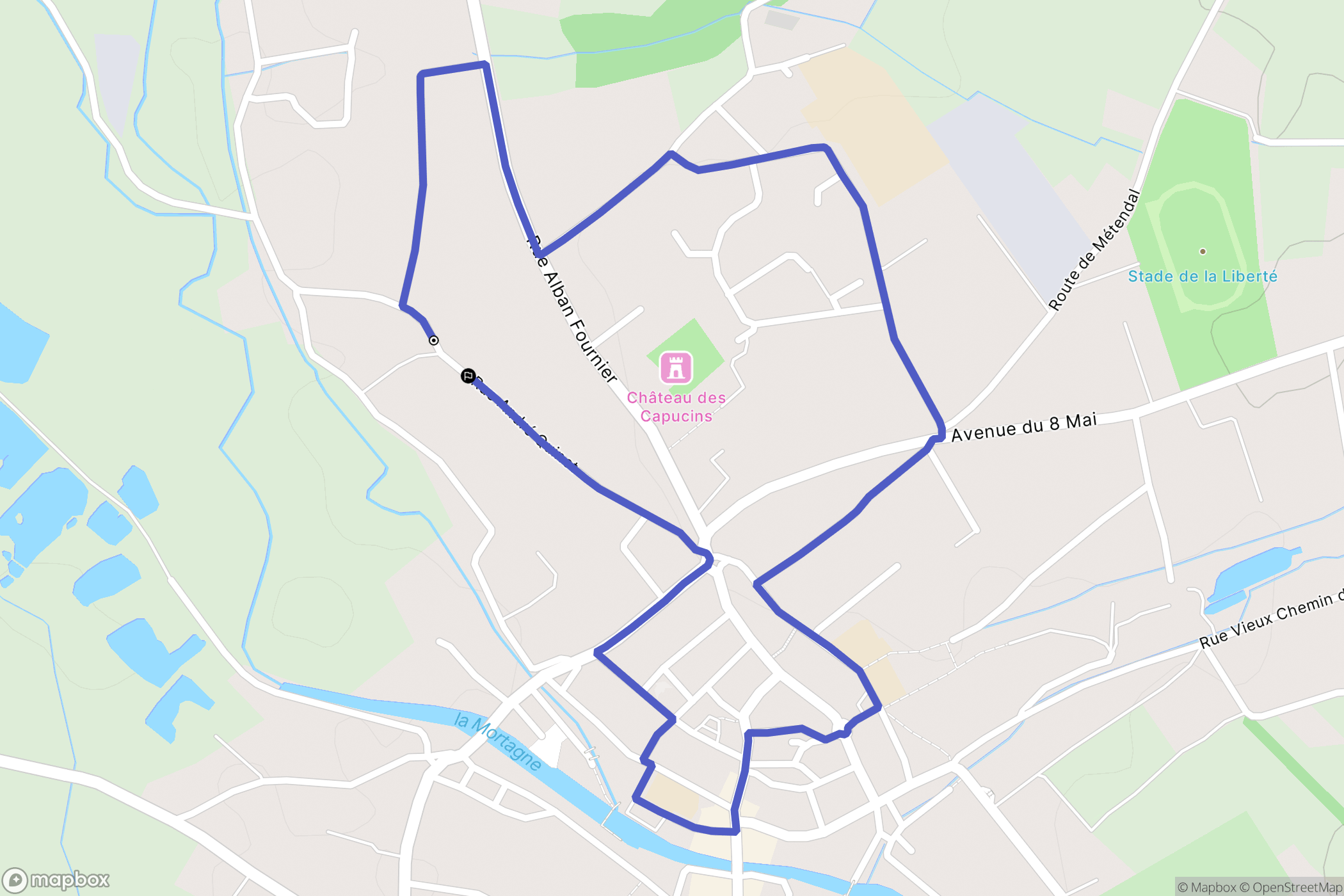 Rambervillers : carte du parcours de randonnée - France