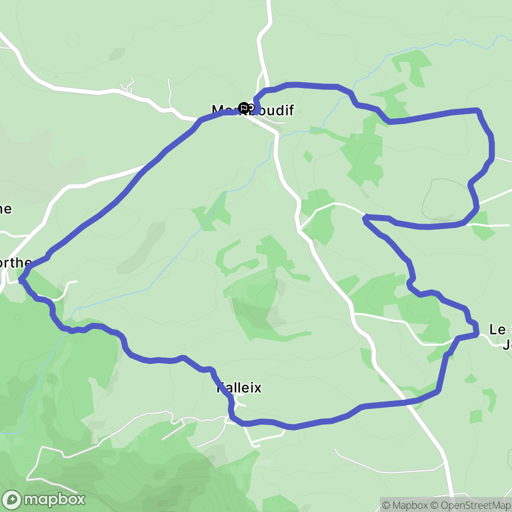 Montboudif : carte du parcours de randonnée - France