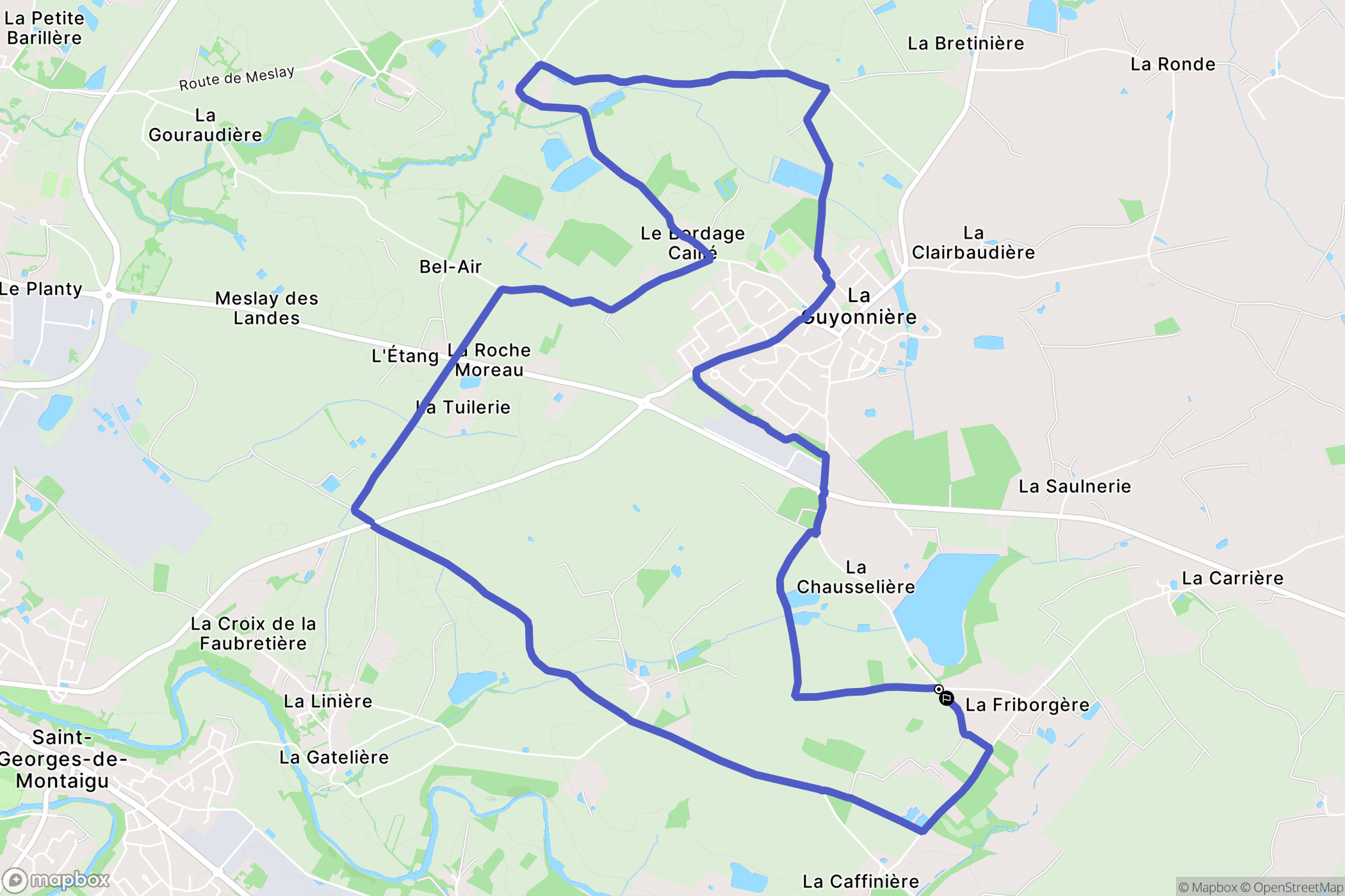 Montaigu-Vendée : carte du parcours de randonnée - France