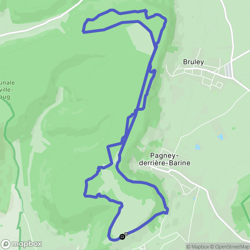 Écrouves : carte du parcours de randonnée - France
