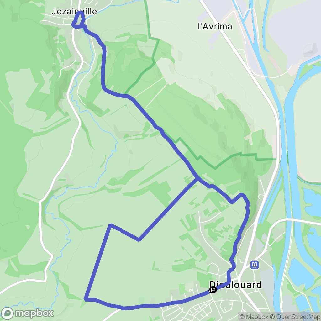 Dieulouard : carte du parcours de randonnée - France