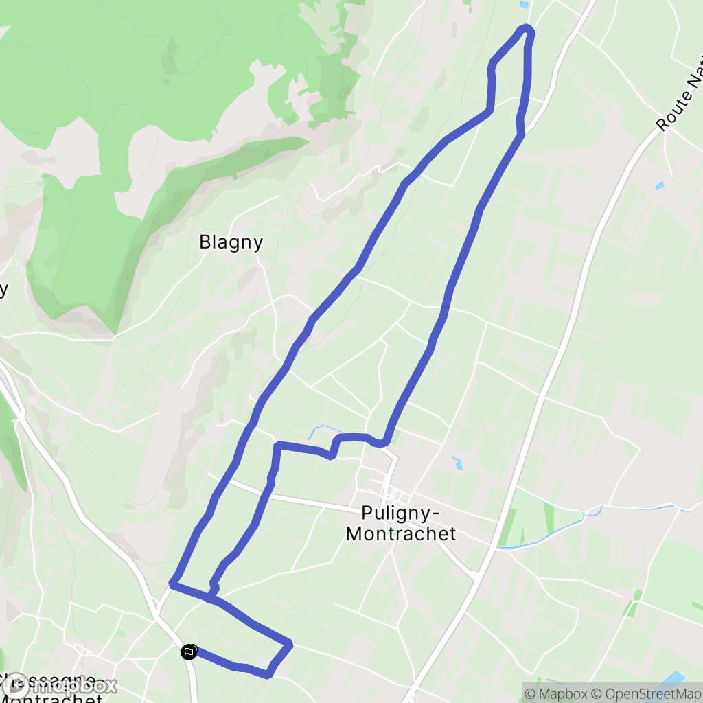 Chassagne-Montrachet : carte du parcours de randonnée - France