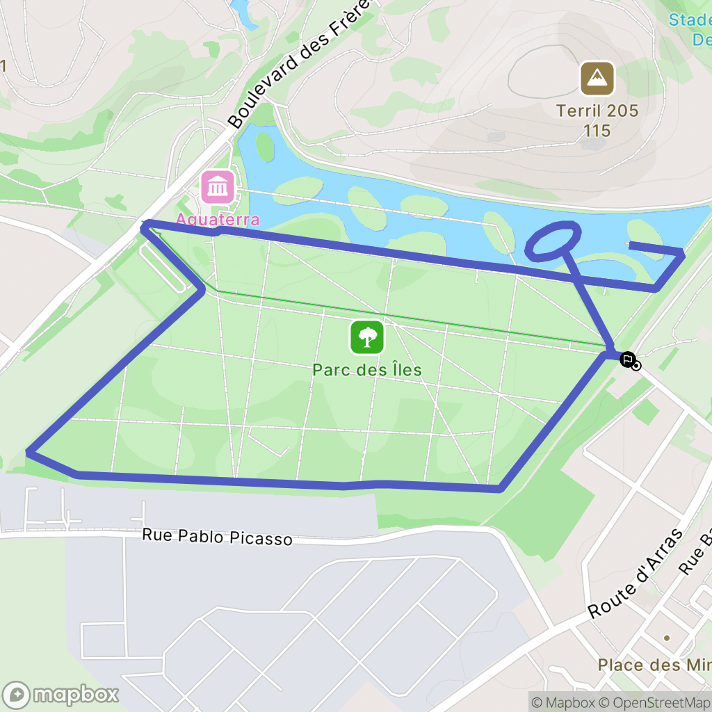 Hénin-Beaumont : carte du parcours de randonnée - France