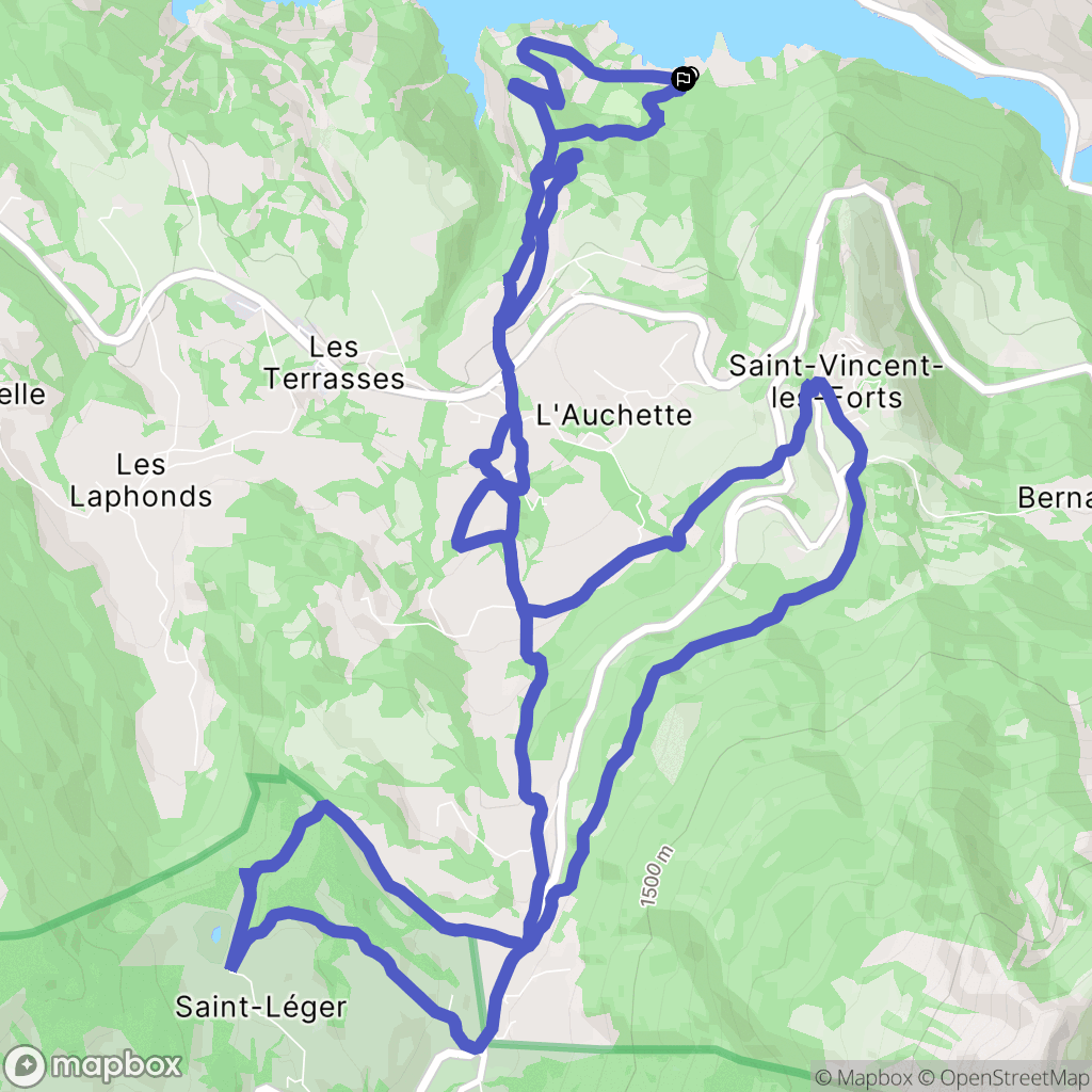 Ubaye-Serre-Ponçon : carte du parcours de randonnée - France