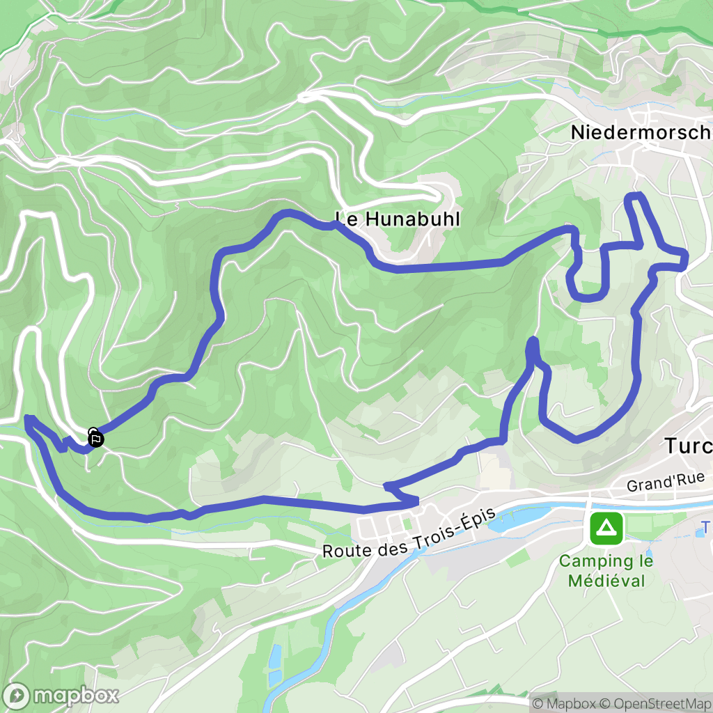 Turckheim : carte du parcours de randonnée - France