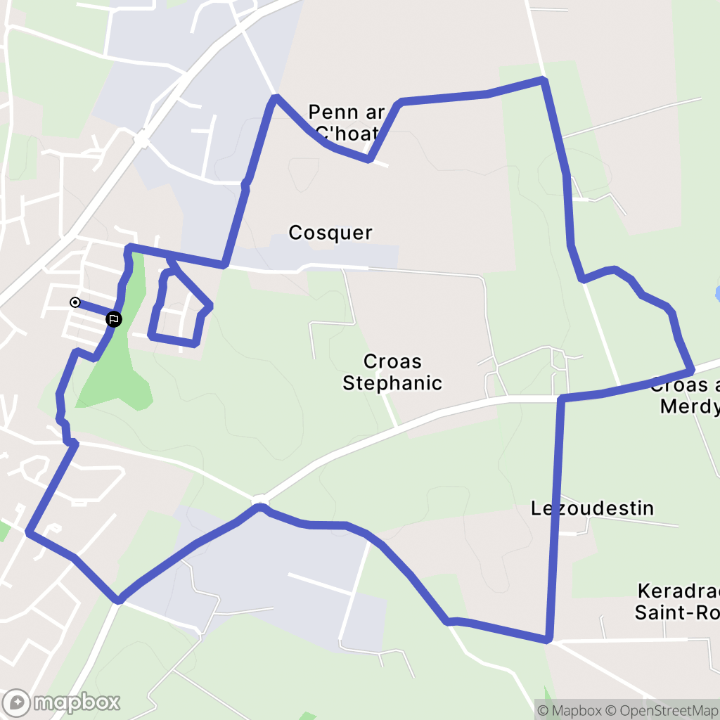 Plabennec : carte du parcours de randonnée - France