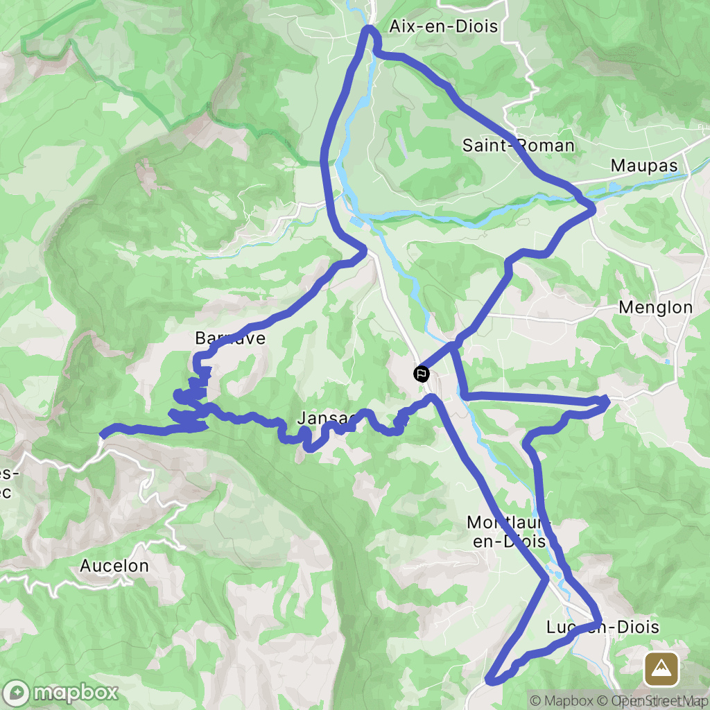 Recoubeau-Jansac : carte du parcours de randonnée - France