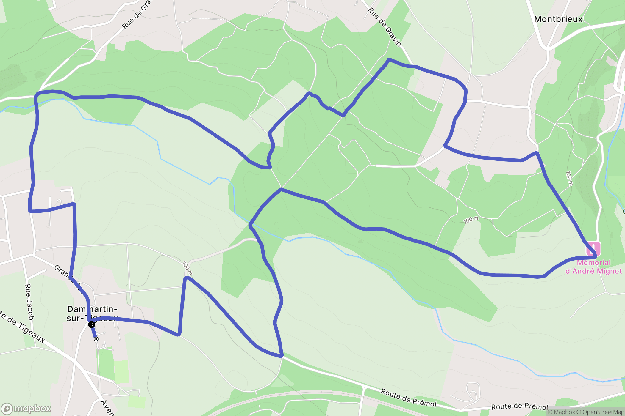 Dammartin-sur-Tigeaux : carte du parcours de randonnée - France