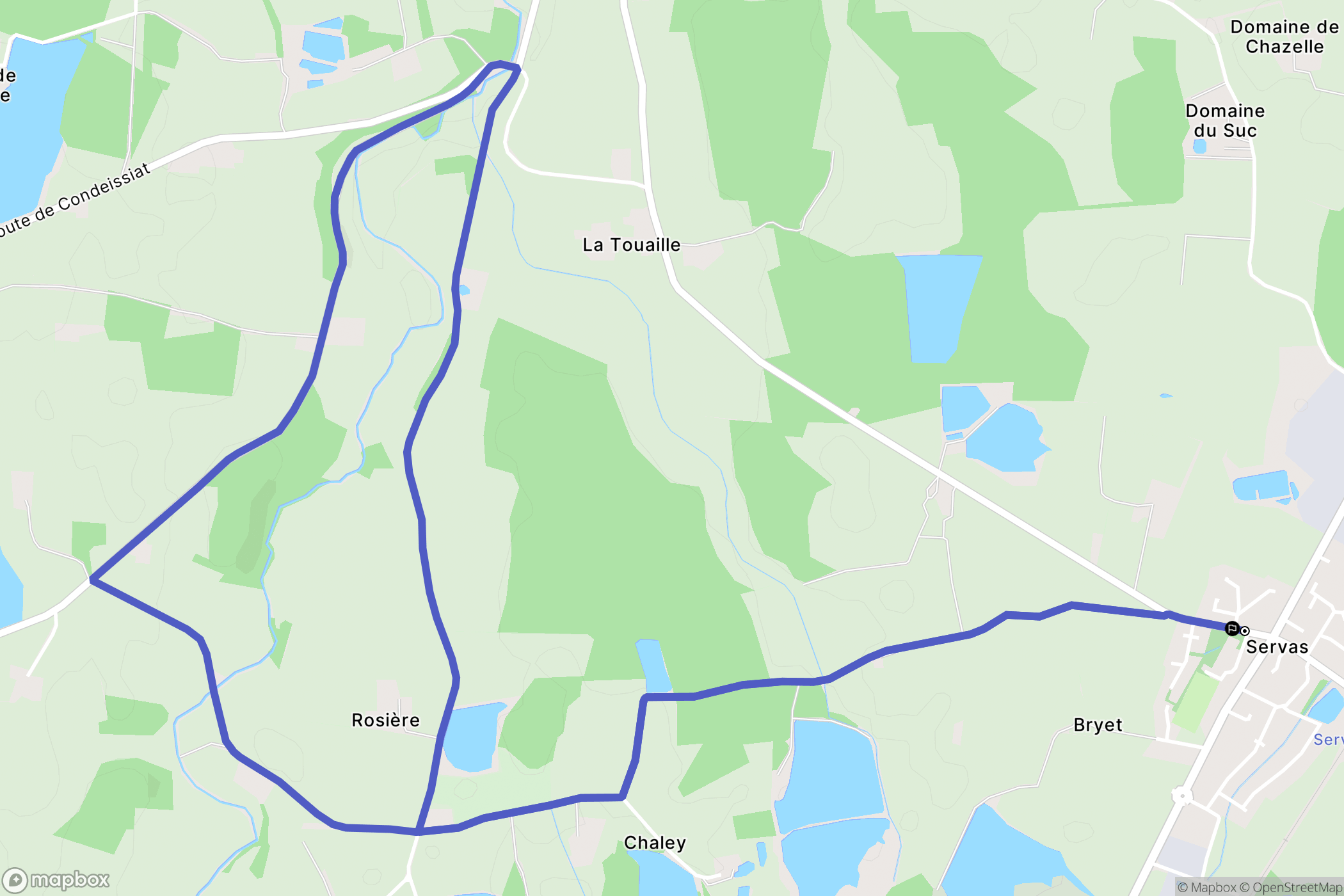 Servas : carte du parcours de randonnée - France