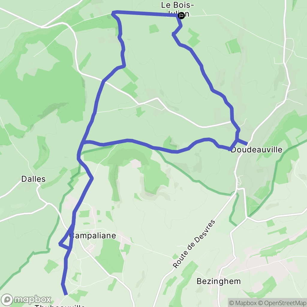Doudeauville : carte du parcours de randonnée - France