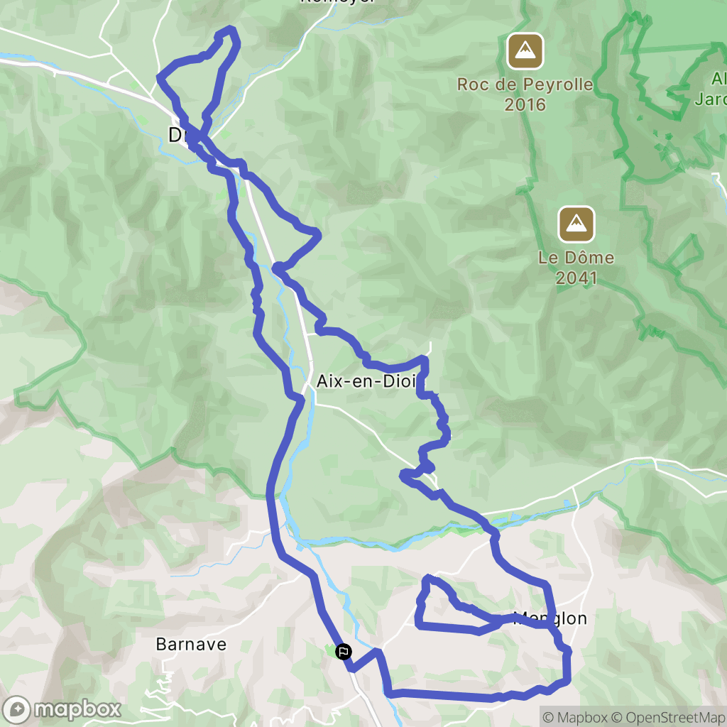 Recoubeau : carte du parcours de randonnée - France