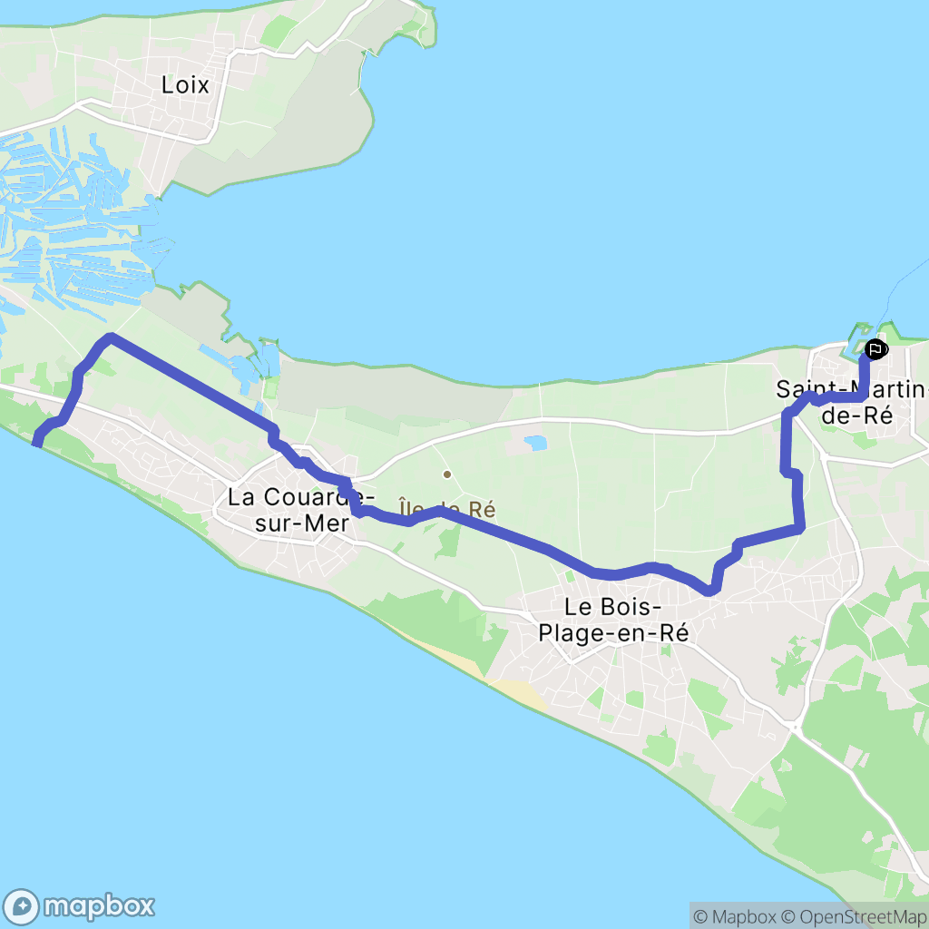 Saint-Martin-en-Ré : carte du parcours de randonnée - France