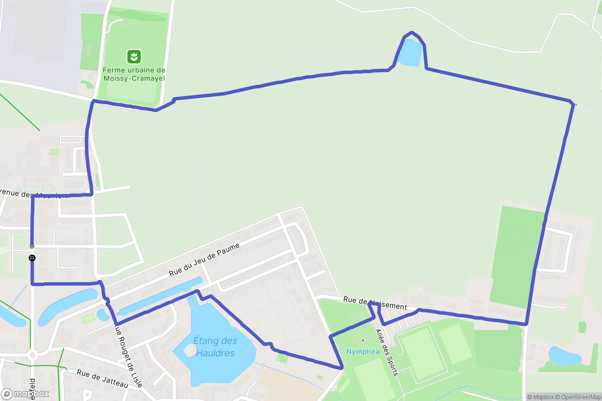 Moissy-Cramayel : carte du parcours de randonnée - France